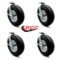 Service Caster 12 Inch Black Pneumatic Wheel Swivel Casters with Brakes Set SCC-100S3506-PNB-SLB-4 - alternate 5
